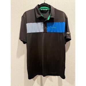 Travis Mathew Golf Polo‎ in Black with Blue and Green Size L